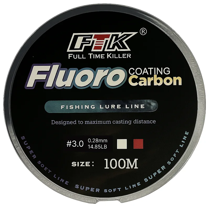 חוט דייג פלורוקרבון 100 מטר FTK סוג 0.28mm 14.85LB