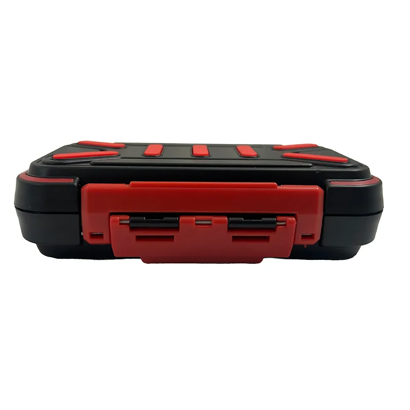 קופסה איכותית לציוד דיג בגודל בינוני צבע אדום שחור