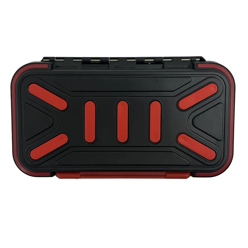 קופסה איכותית לציוד דיג בגודל בינוני צבע אדום שחור