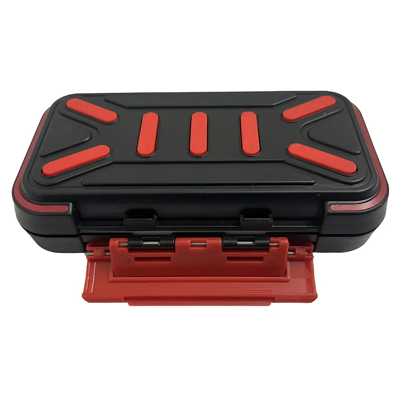 קופסה איכותית לציוד דיג בגודל בינוני צבע אדום שחור