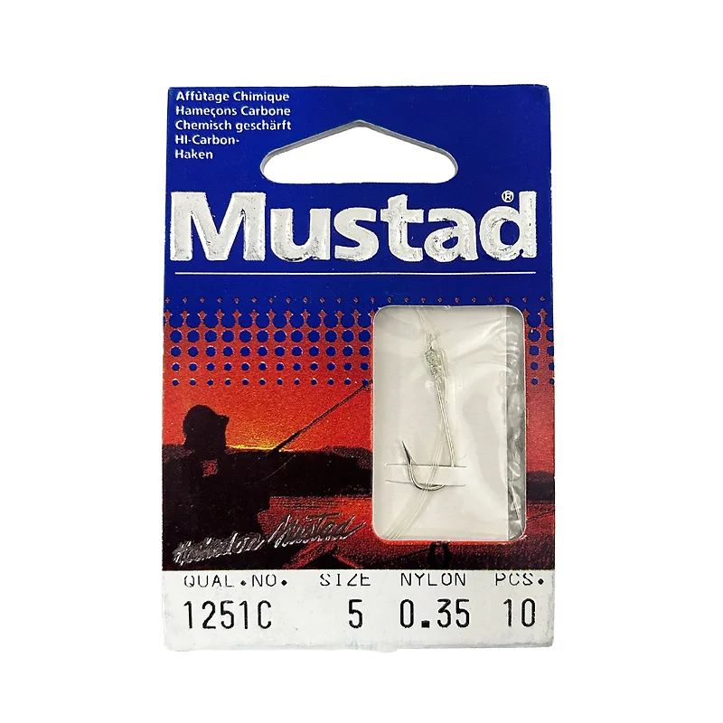 קרסים מוכנות עם חוט Mustad 1251C מידה 5